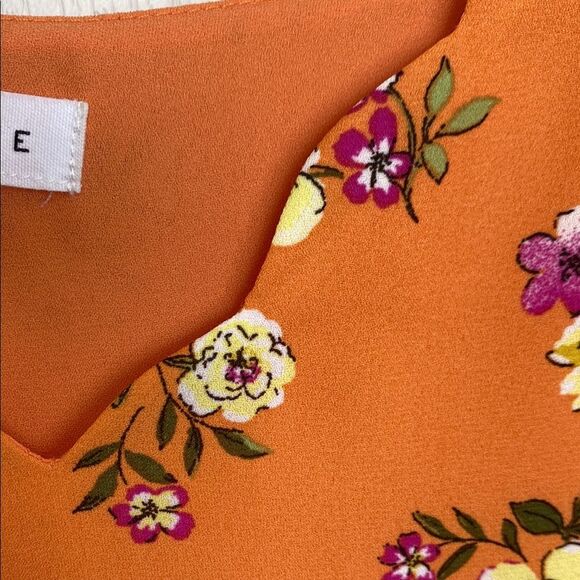 Socialite Orange Floral Women's Top Size Large - Picture 4 of 8